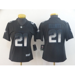 Women Nike Cowboys 21 Ezekiel Elliott Black Arch Smoke Vapor Untouchable Limited Jersey