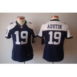 Women Nike Dallas Cowboys 19 Austin Blue[Thanksgiving LIMITED Jersey]