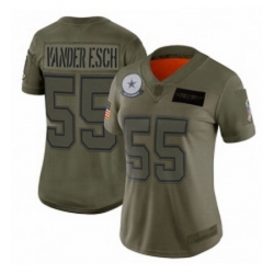 Womens Dallas Cowboys 55 Leighton Vander Esch Limited Camo 2019 Salute to Service Football Jersey