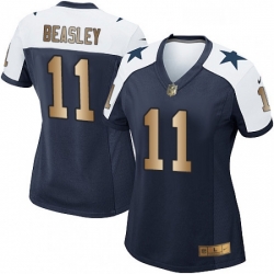 Womens Nike Dallas Cowboys 11 Cole Beasley Elite NavyGold Throwback Alternate NFL Jersey