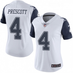 Womens Nike Dallas Cowboys 4 Dak Prescott Limited White Rush Vapor Untouchable NFL Jersey