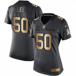 Womens Nike Dallas Cowboys 50 Sean Lee Limited BlackGold Salute to Service NFL Jersey