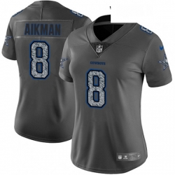 Womens Nike Dallas Cowboys 8 Troy Aikman Gray Static Vapor Untouchable Limited NFL Jersey