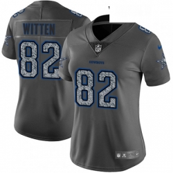 Womens Nike Dallas Cowboys 82 Jason Witten Gray Static Vapor Untouchable Limited NFL Jersey