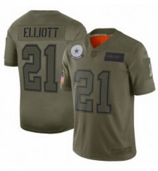 Youth Dallas Cowboys 21 Ezekiel Elliott Limited Camo 2019 Salute to Service Football Jersey