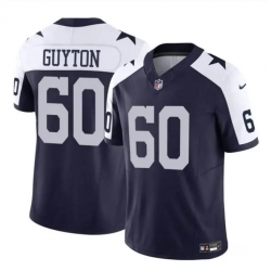 Youth Dallas Cowboys 60 Tyler Guyton Navy White 2024 Draft F U S E Thanksgiving Vapor Untouchable Limited Stitched Football Jersey