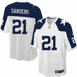 Youth Nike Dallas Cowboys 21 Deion Sanders Limited White Throwback Alternate NFL Jersey