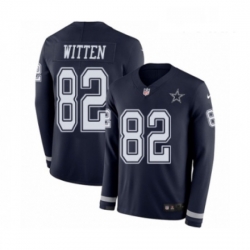 Youth Nike Dallas Cowboys 82 Jason Witten Limited Navy Blue Therma Long Sleeve NFL Jersey