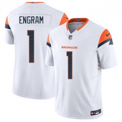 Men Denver Broncos 1 Evan Engram White 2025 F U S E  Vapor Limited Stitched Football Jersey