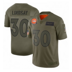 Men Denver Broncos 30 Phillip Lindsay Limited Camo 2019 Salute to Service Football Jersey