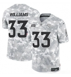 Men Denver Broncos 33 Javonte Williams 2024 F U S E Arctic Camo Salute To Service Limited Stitched Football Jersey