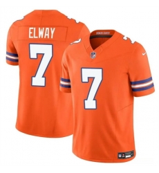 Men Denver Broncos 7 John Elway Orange F U S E  Mile High Collection 1977 Throwback Vapor Limited Stitched Football Jersey