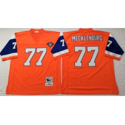 Men Denver Broncos 77 Karl Mecklenburg Orange M&N Throwback Jersey