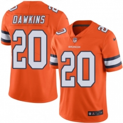 Men Nike Denver Broncos 20 Brian Dawkins Limited Orange Rush Vapor Untouchable NFL Jersey