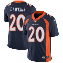 Men Nike Denver Broncos 20 Brian Dawkins Navy Blue Alternate Vapor Untouchable Limited Player NFL Jersey