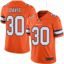 Men Nike Denver Broncos 30 Terrell Davis Elite Orange Rush Vapor Untouchable NFL Jersey