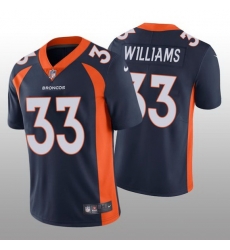 Men Nike Denver Broncos 33 Javonte Williams Navy Blue Vapor Limited Jersey