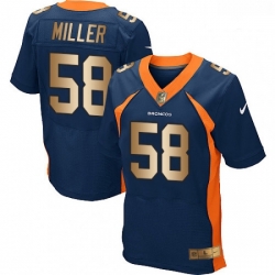 Men Nike Denver Broncos 58 Von Miller Elite NavyGold Alternate NFL Jersey