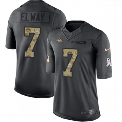 Men Nike Denver Broncos 7 John Elway Limited Black 2016 Salute to Service NFL Jersey