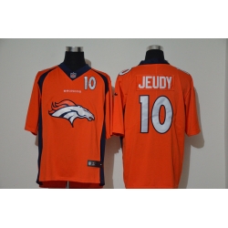 Nike Broncos 10 Jerry Jeudy Orange Team Big Logo Number Vapor Untouchable Limited Jersey