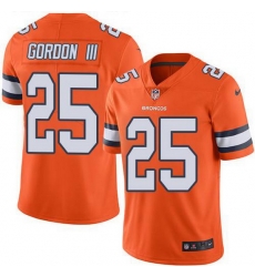 Nike Broncos 25 Melvin Gordon III Orange Men Stitched NFL Limited Rush Jersey