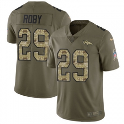 Nike Broncos #29 Bradley Roby Olive Camo Mens Stitched NFL Limited 2017 Salute To Service Jersey