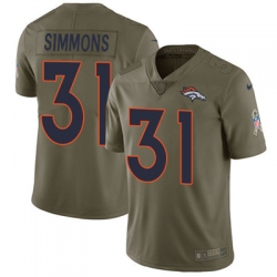 Nike Broncos #31 Justin Simmons Olive Mens Stitched NFL Limited 2017 Salute To Service Jersey