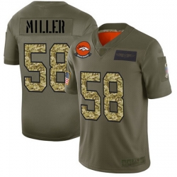 Nike Broncos 58 Von Miller Olive Camo Men Stitched Football Limited 2019 Salute To Service Jersey