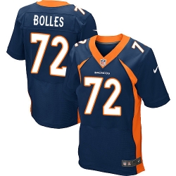 Nike Broncos #72 Garett Bolles Navy Blue Alternate Mens Stitched NFL New Elite Jersey