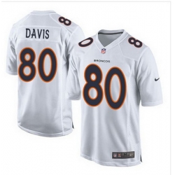 Nike Broncos #80 Vernon Davis White Mens Stitched NFL Game Event Jersey