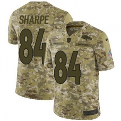 Nike Broncos #84 Shannon Sharpe Camo Mens Stitched NFL Limited 2018 Salute To Service Jersey