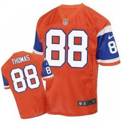 Nike Broncos #88 Demaryius Thomas Orange Throwback Mens Stitched NFL Elite Jersey