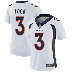 Broncos 3 Drew Lock White Women Stitched Football Vapor Untouchable Limited Jersey