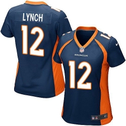 Nike Broncos #12 Paxton Lynch Blue Alternate Womens Stitched NFL New Elite Jersey