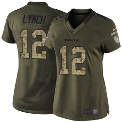 Nike Broncos #12 Paxton Lynch Green Womens Stitched NFL Limited Salute to Service Jersey