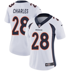 Nike Broncos #28 Jamaal Charles White Womens Stitched NFL Vapor Untouchable Limited Jersey