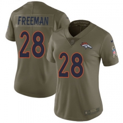 Nike Broncos #28 Royce Freeman Olive Womens Stitched NFL Limited 2017 Salute to Service Jersey