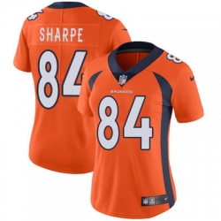 Nike Broncos #84 Shannon Sharpe Orange Team Color Womens Stitched NFL Vapor Untouchable Limited Jersey