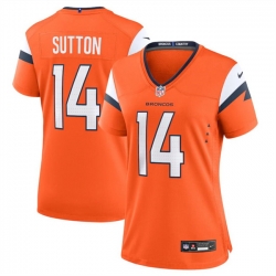 Women Denver Broncos 14 Courtland Sutton Orange 2024 Stitched Jersey