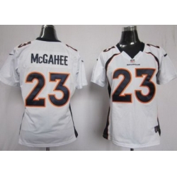 Women Nike Denver Broncos 23 Willis McGahee White Jerseys