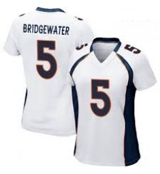 Women Nike Denver Broncos 5 Teddy Bridgewater White Vapor Untouchable Limited Jersey