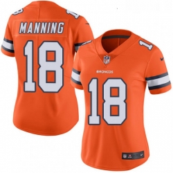 Womens Nike Denver Broncos 18 Peyton Manning Limited Orange Rush Vapor Untouchable NFL Jersey