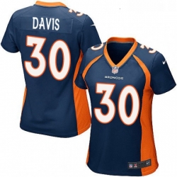 Womens Nike Denver Broncos 30 Terrell Davis Game Navy Blue Alternate NFL Jersey