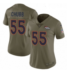 Womens Nike Denver Broncos 55 Bradley Chubb Limited Olive 2017 Salute to Service NFL Jersey