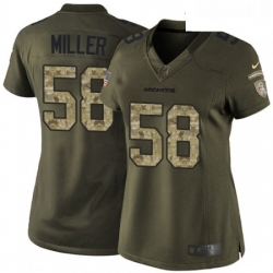 Womens Nike Denver Broncos 58 Von Miller Elite Green Salute to Service NFL Jersey