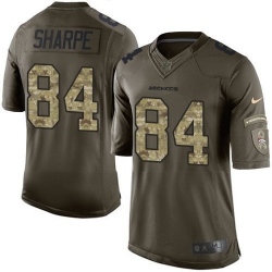 Nike Broncos #84 Shannon Sharpe Green Youth Stitched NFL Limited Salute to Service Jersey