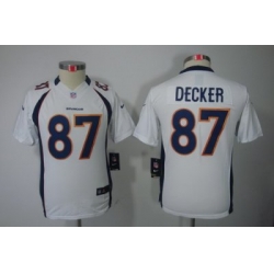 Youth Nike Denver Broncos 87# Eric Decker White Color[Youth Limited Jerseys]