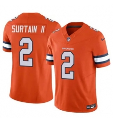 Youth Nike Denver Broncos Patrick Surtain II Stitched Rush Orange Limited Jersey