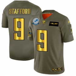 Lions 9 Matthew Stafford Camo Gold Men Stitched Football Limited 2019 Salute To Service Jersey