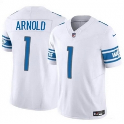 Men Detroit Lions 1 Terrion Arnold White 2024 Draft F U S E  Vapor Untouchable Limited Stitched Jersey